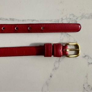 Coach Leather Belt with Brass Buckle in Red Size 26 / XS